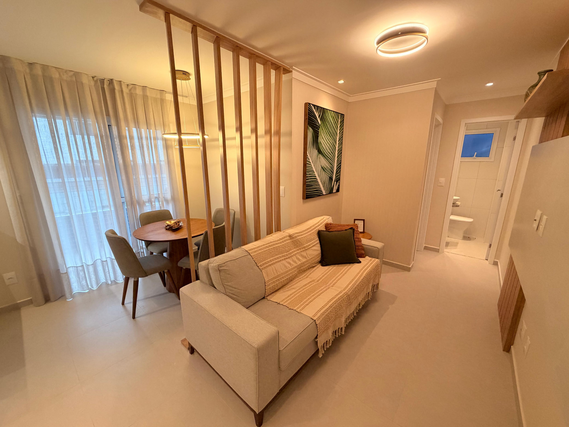 Sala de estar do apartamento decorado